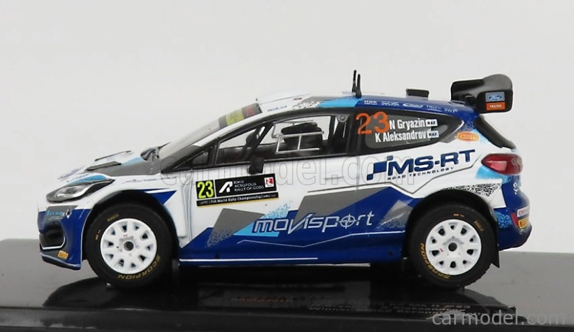 Ixo-models Ford england Fiesta R5 Mkii N 23 Winner Wrc2 Rally Acropolis 2021 N.gryazin - K.aleksandrov 1:43 White Blue