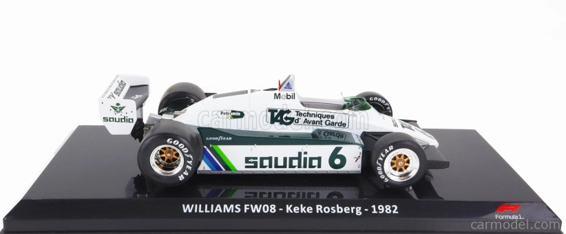 Edicola Williams F1 Fw08 N 6 Majster sveta sezóna 1982 Keke Rosberg - blister 1:24 bielo-zelený