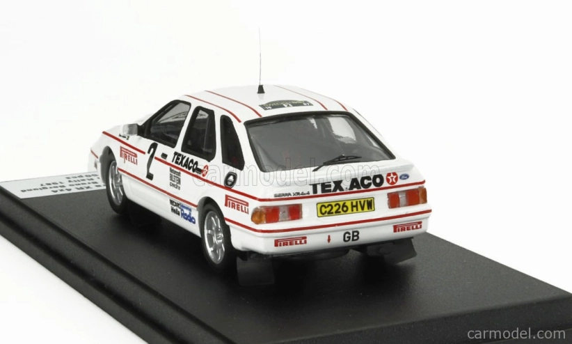 Trofeu Ford england Sierra Xr 4x4 N 2 Rally Švédsko 1987 Stig Blomqvist - Bruno Berglund 1:43 Biela červená