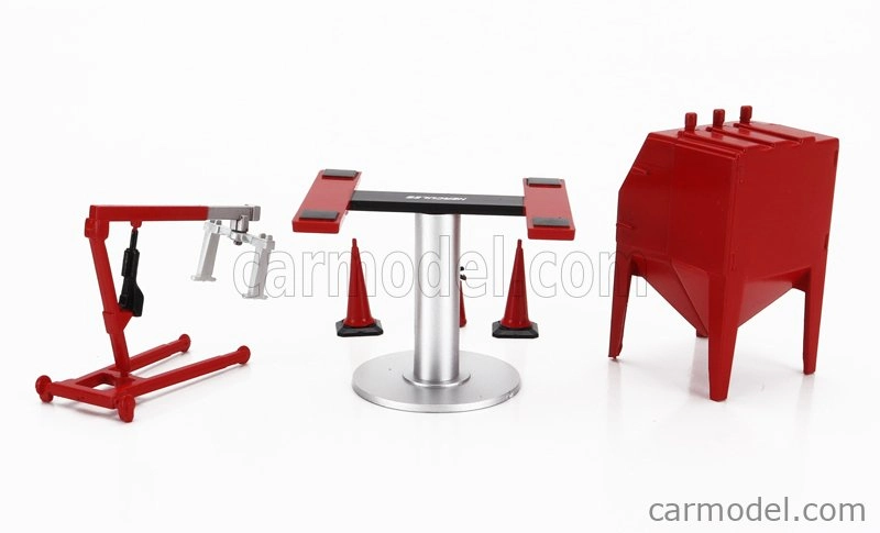 Tiny toys Accessories Set Officina Garage Engine Maintenance 1:43 Červená Stříbrná