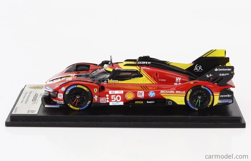 Looksmart Ferrari 499p 3.0l Turbo V6 Team Ferrari Af Corse N 50 Winner 24h Le Mans 2024 Antonio Fuoco - Miguel Molina - Nicklas Nielsen 1:43 Červená Žlutá Černá