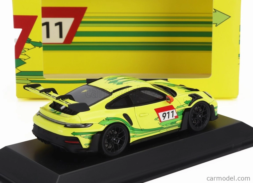 Spark-model Porsche 911 992 Gt3 Rs N 911 Coupe 2023 1:43 žltozelený