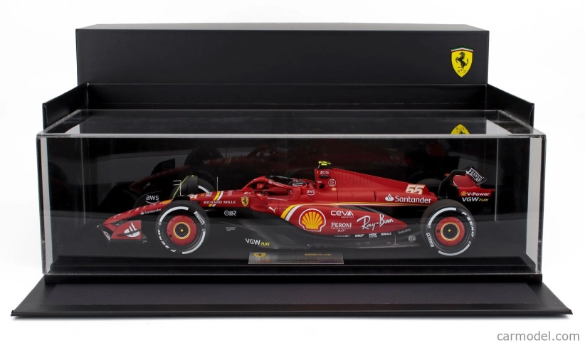 Looksmart Ferrari F1  Sf-24 Team Scuderia Ferrari N 55 Winner Australian Gp 2024 Carlos Sainz - Con Vetrina - With Showcase 1:18 Červená Černá