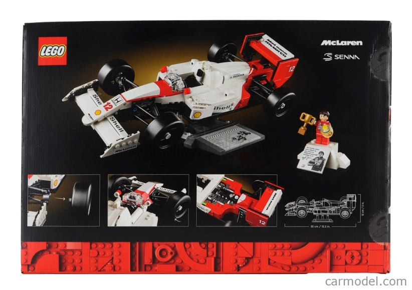 Lego Mclaren F1 Mp4/4 N 12 Ayrton Senna 1988 Majster sveta - 693 Pezzi - 693 ks 1:14 červená biela