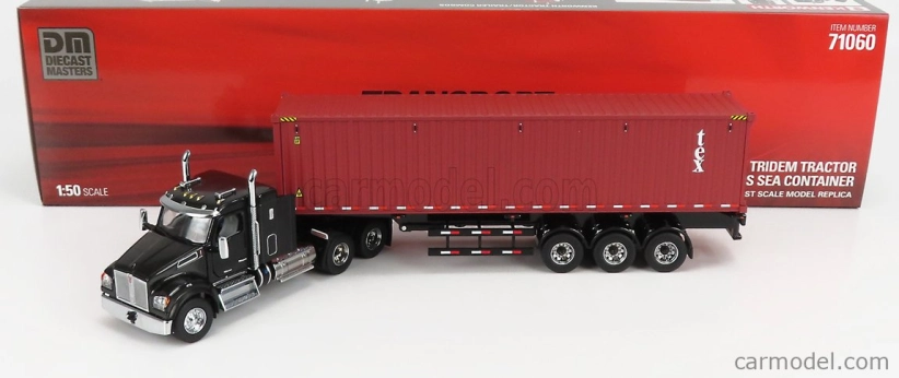 Dm-models Kenworth T880 Sbfa Truck Container 40 1990 1:50 Černá Hnědá