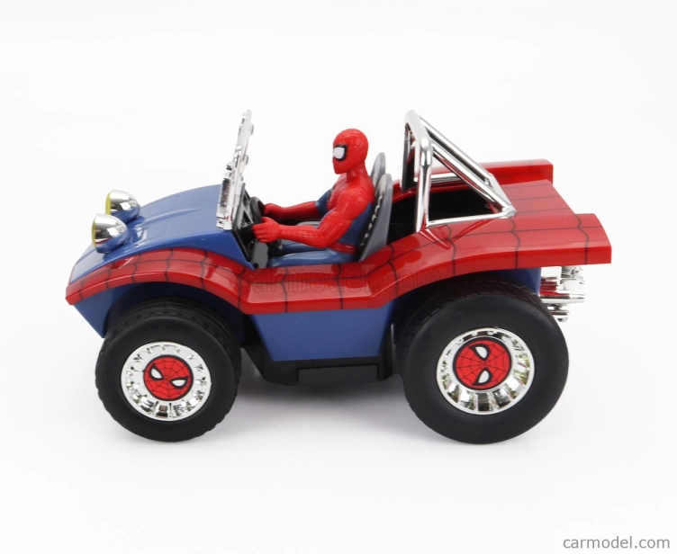 Jada Mayers manx Buggy With Spiderman Figure Marvel 1964 1:24 Modrá Červená