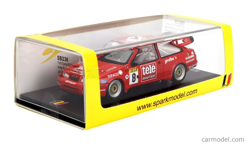 Spark-model Ford england Sierra Rs Cosworth Team Andy Rouse Engineering N 8 24h Spa 1987 Andy Rouse - Win Percy - Thierry Tassin 1:43 Tmavo oranžová