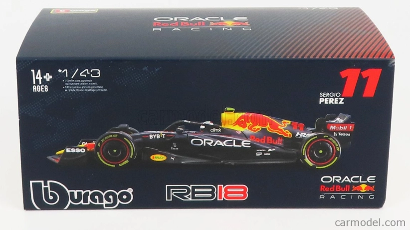 Bburago Red bull F1 Rb18 Team Oracle Red Bull Racing N 11 1:43, tmavomodrá