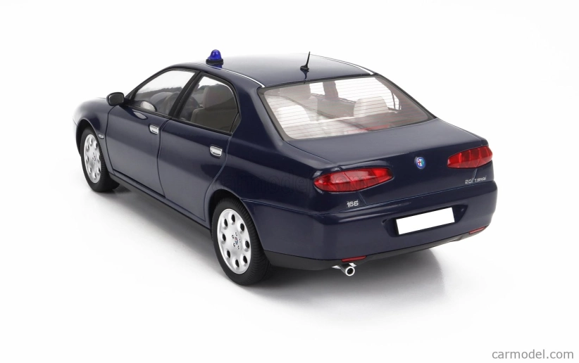 Mitica-diecast Alfa romeo 166 2.0 Twin Spark (with  Decals Comando Carabinieri - Comando Gdf E Civile) 1998 - Police (lampeggiante Applicabile Con Biadesivo - Flashing Light With Double-sided Tape) 1:18 Blue