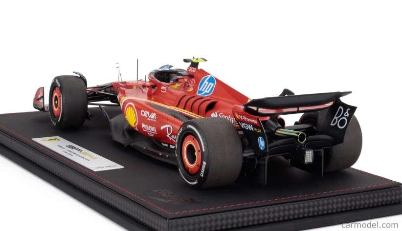 Bbr-models Ferrari F1 Sf-24 Team Scuderia Ferrari N 55 3rd Monaco Gp 2024 Carlos Sainz - Con Vetrina - With Showcase 1:18 Červená Černá