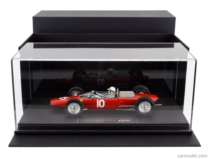 Gp-replicas Ferrari F1 156 F1-63 N 10 2nd British Silverstone Gp (with Pilot Figure) 1963 John Surtees 1:18 Red