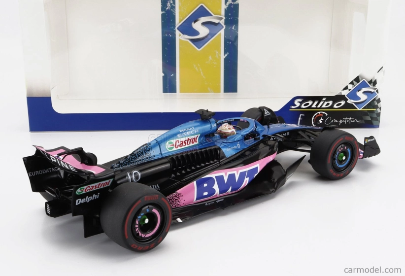 Solido Alpine F1  A523 Team Bwt Alpine N 10 3rd Dutch Gp 2023 Pierre Gasly 1:18 Modrá Růžová