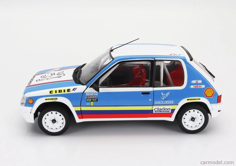 Solido Peugeot 205 1.9 Rally Schwab Collection 1990 1:18 Světle Modrá
