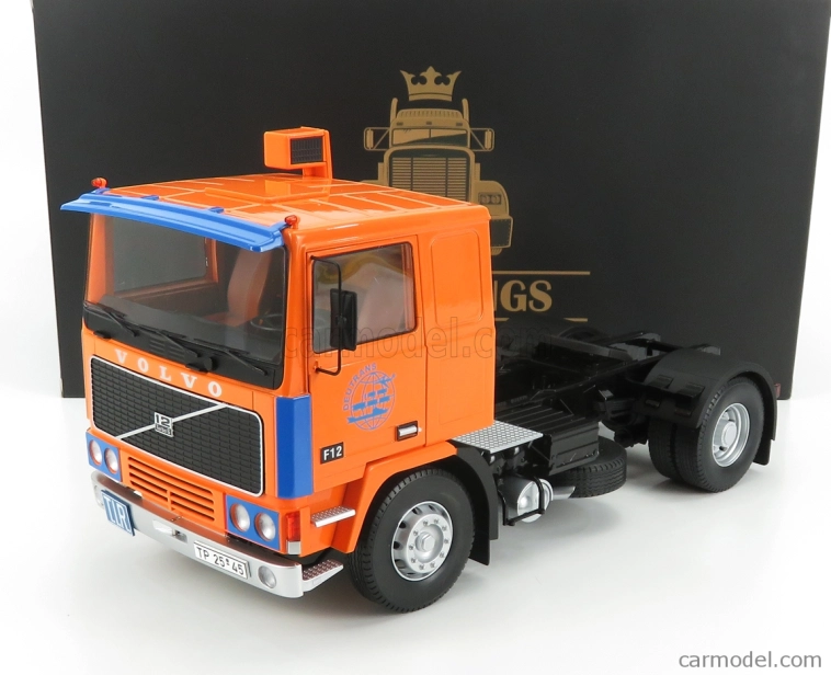 Road-kings Volvo F12 Turbo 6 Tractor Truck 2-assi 1977 1:18 Oranžová modrá