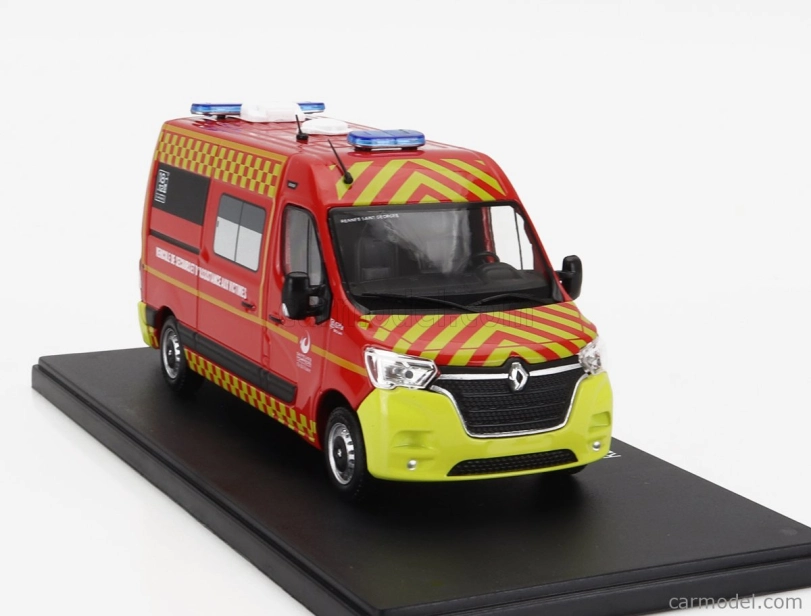 Eligor Renault Master Van Vsav Sdis 35 Vehicule De Secours Et D'assistance Aux Victimes Sapeurs Pompiers 2019 1:43 Červeno-žltá