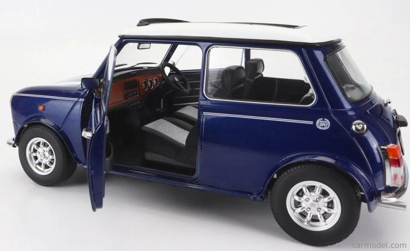 Kk-scale Mini Cooper Sunroof Rhd 1992 1:12 Modrá Met Bílá
