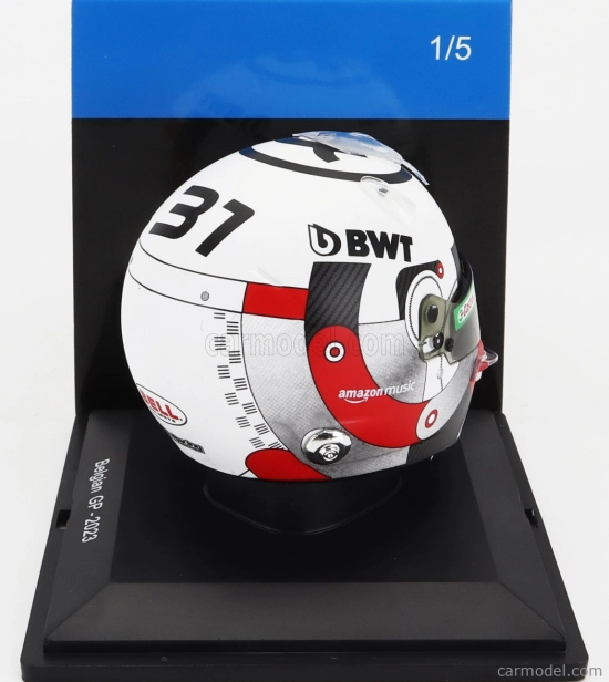 Spark-model Bell helmet F1 Casco Helmet Renault A523 Team Bwt Alpine N 31 Belgium Gp 2023 Esteban Ocon 1:5 Bílá Černá Červená