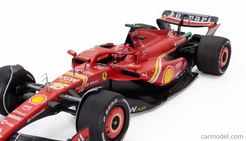 Bbr-models Ferrari F1 Sf-24 Team Scuderia Ferrari N 16 2nd Australian Gp 2024 Charles Leclerc - Polifoam Packaging 1:18 Červená Černá