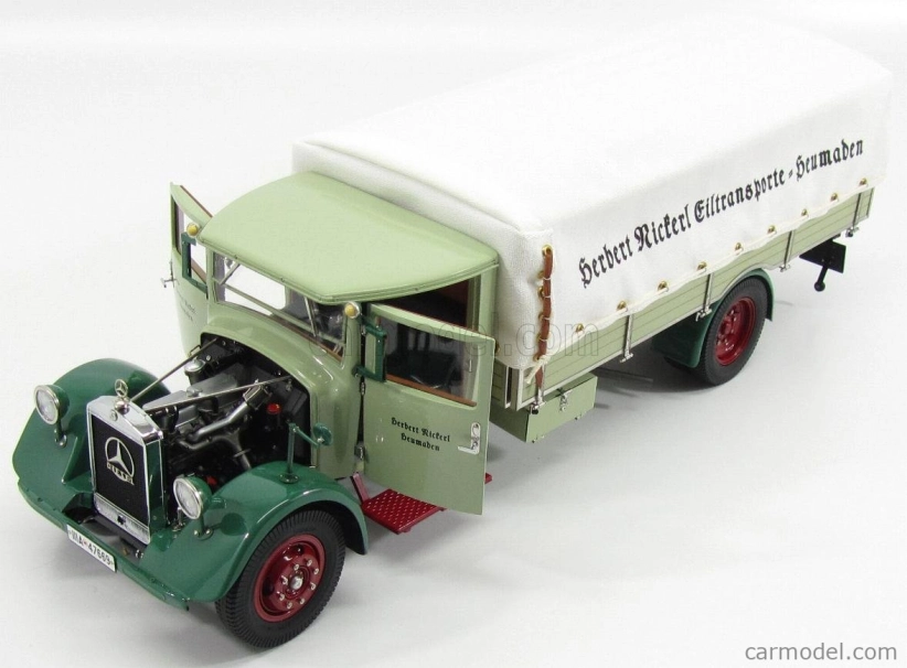 Cmc Mercedes Benz Lo2750 Truck With Tarpaulin - Cassone Telonato 1933 1:18 Zelená