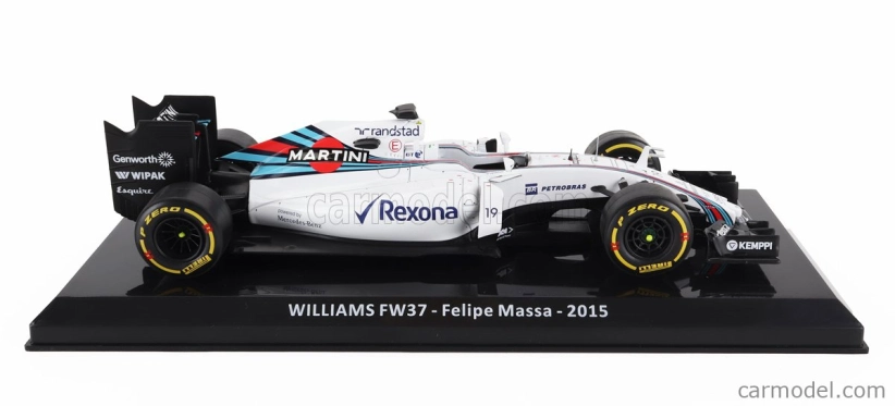 Edicola Williams F1 Fw37 Team Martini Racing N 19 Season 2015 Felipe Massa - Con Vetrina - With Showcase 1:24 Bílá Modrá Červená