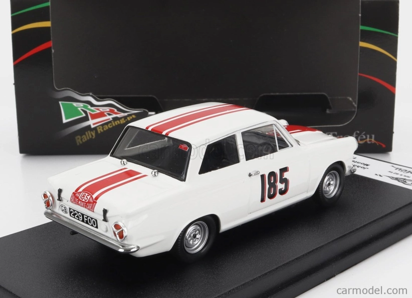 Trofeu Ford england Cortina Gt N 185 Rally Montecarlo 1964 J.manussis - J.uren 1:43 Biela červená