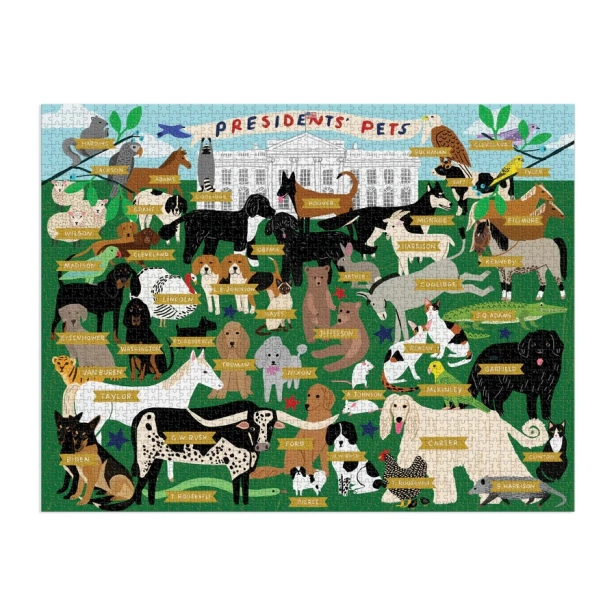 Galison Puzzle Prezidentské zvieratká 2000 dielikov
