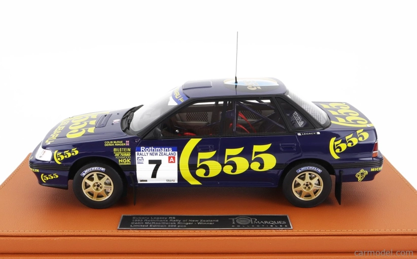 Topmarques Subaru Legacy Rs N 7 Winner Rally New Zealand 1993 Colin Mcrae - Derek Ringer - Con Vetrina - With Showcase 1:18 Modrá Žlutá