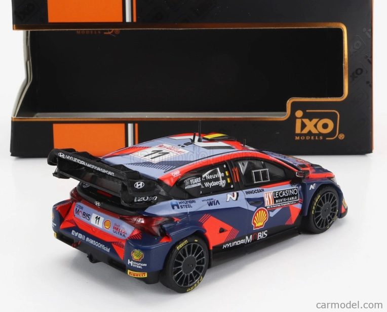 Ixo-models Hyundai I20 N Rally1 Team Shell Mobis Wrt N 11 3. Rally Montecarlo 2023 Thierry Neuville - Martijn Wydaeghe 1:43 2 Tones Blue Red