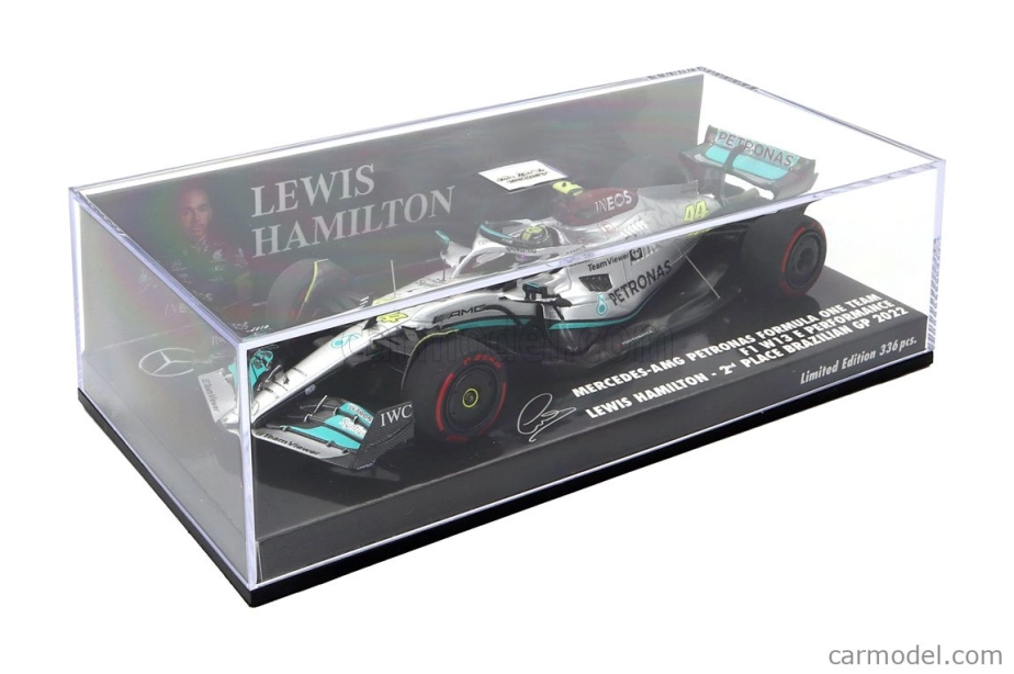 Minichamps Mercedes gp F1 W13e Team Mercedes-amg Petronas F1 N 44 2nd Brazilian Gp 2022 Lewis Hamilton 1:43 Silver Green
