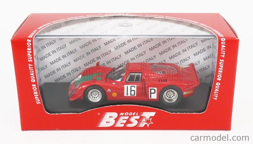 Best-model Alfa romeo 33.2 N 16 Nurburgring 1968 I.giunti - N.galli 1:43 Červená Zelená