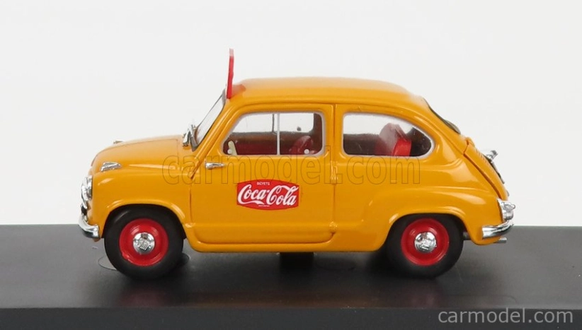 Brumm Fiat 600 I Series Veicolo Publicitario Coca-cola Olimpiadi Di Roma 1960 1:43 Žltá
