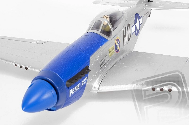 RC lietadlo P-51 Mustang (Baby WB) - mód 1 strieborná