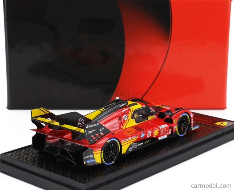 Bbr-models Ferrari 499p 3.0l Turbo V6 Team Ferrari Af Corse N 51 3. 24h Le Mans 2024 Alessandro Pier Guidi - James Calado - Antonio Giovinazzi 1:43 Červená Žltá Čierna