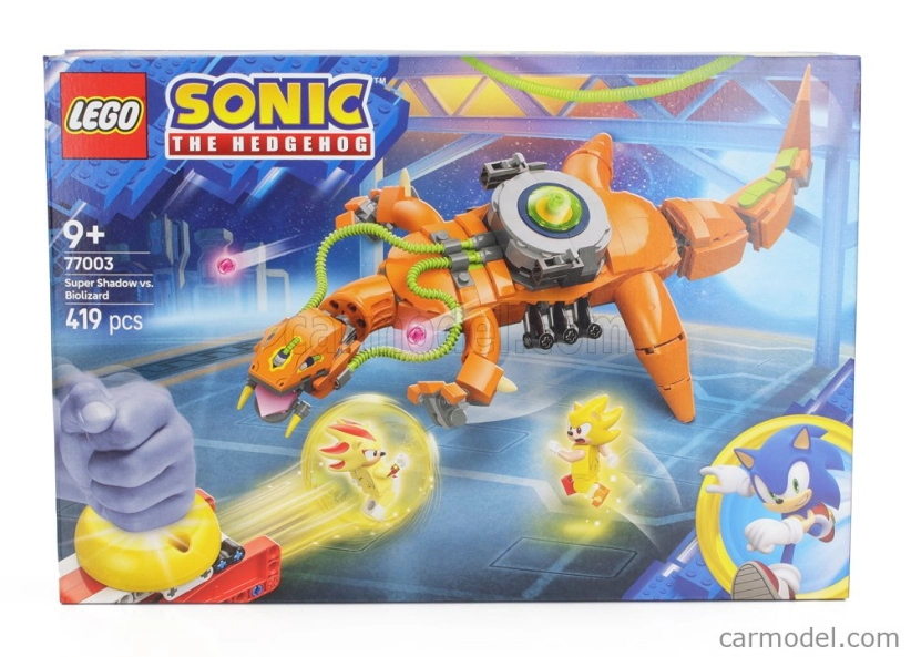 Lego figúrky Ježko Sonic - Super Shadow vs Biolizard - 419 Pezzi - 419 Pcs Orange