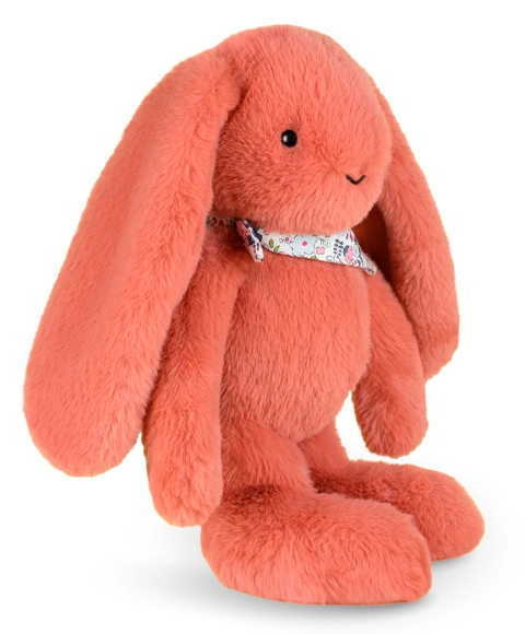 Doudou Plyšový králik so šatkou terakotový 35 cm