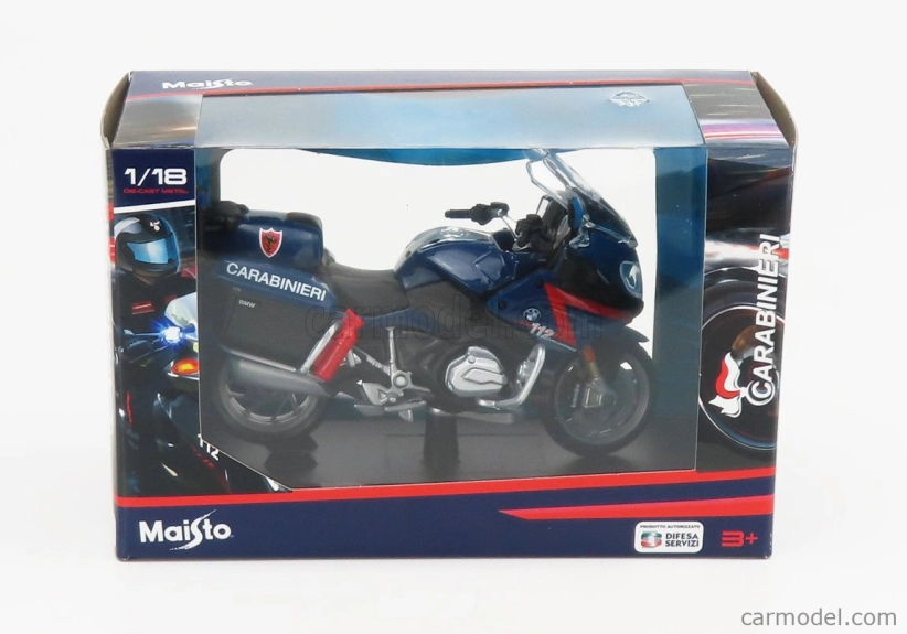 Maisto BMW R1200rt Carabinieri 2005 1:18 biela modrá