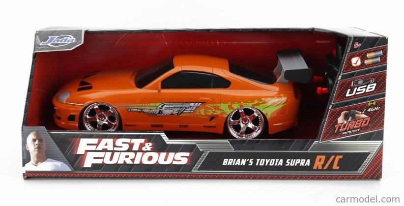 Jada Toyota Brian's Supra Mkiv 1995 - Paul Walker - Fast & Furious 1:16 Orange