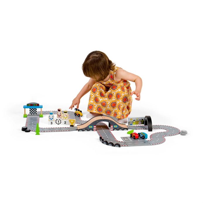 Bigjigs Rail Dřevěná autodráha závodní den - poškozený obal