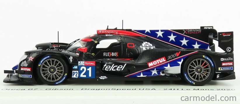 Spark-model Oreca 07 Gibson Team Dragonspeed Usa N 21 24h Le Mans 2020 T.buret - J.p.montoya - M.rojas 1:43 Black Blue