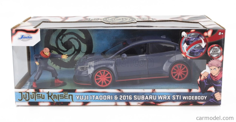 Jada Subaru Wrx Sti Whitebody With Jujutsu Kaisen Yuji Itadori Figure 2016 1:24 Grey