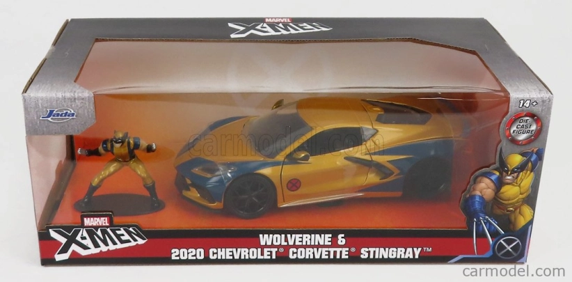 Jada Chevrolet Corvette 2020 - Marvel X-men Wolverine 1:24 Zlatá Modrá