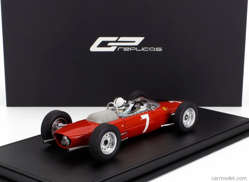 Gp-repliky Ferrari F1 156 F1-63 N 7 Winner Nurburgring German Gp (s figúrkou pilota) 1963 John Surtees 1:18 Červená