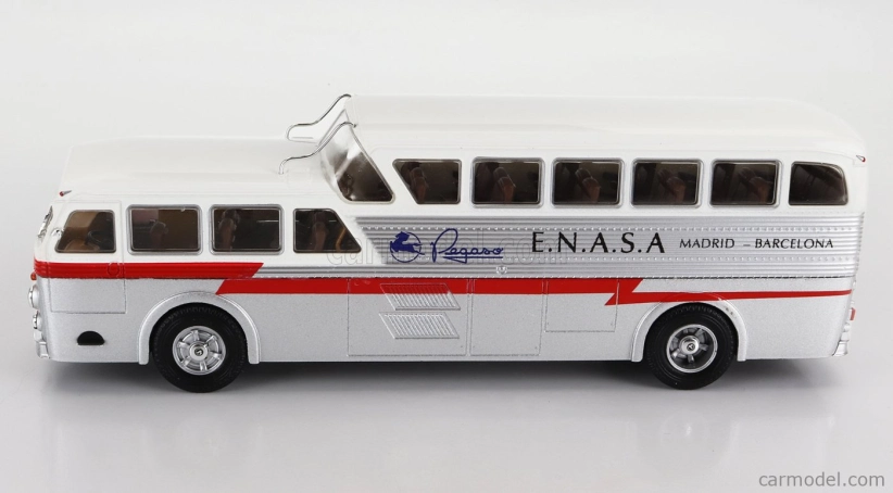 Edicola Pegaso Z-403 Monoscocca Bus E.n.a.s.a. Madrid-barcellona 1951 1:43 Strieborná biela červená
