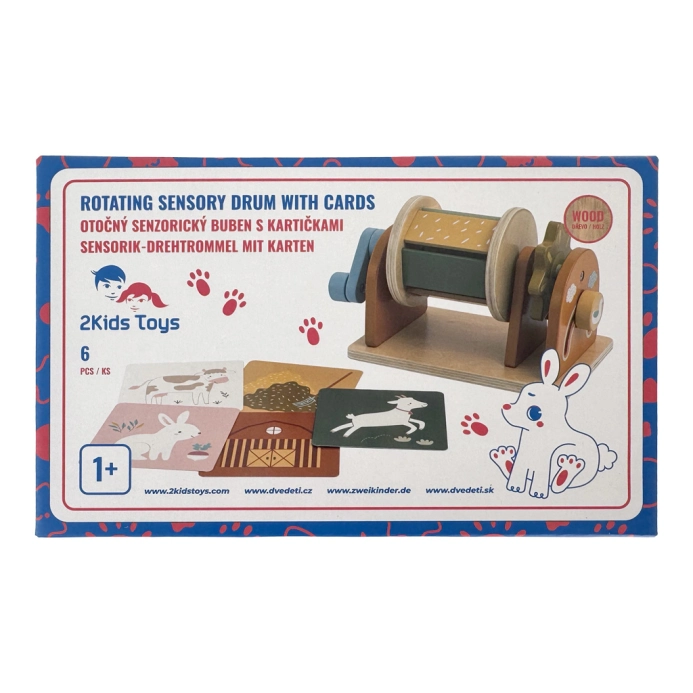2Kids Toys Otočný senzorický bubon s kartičkami