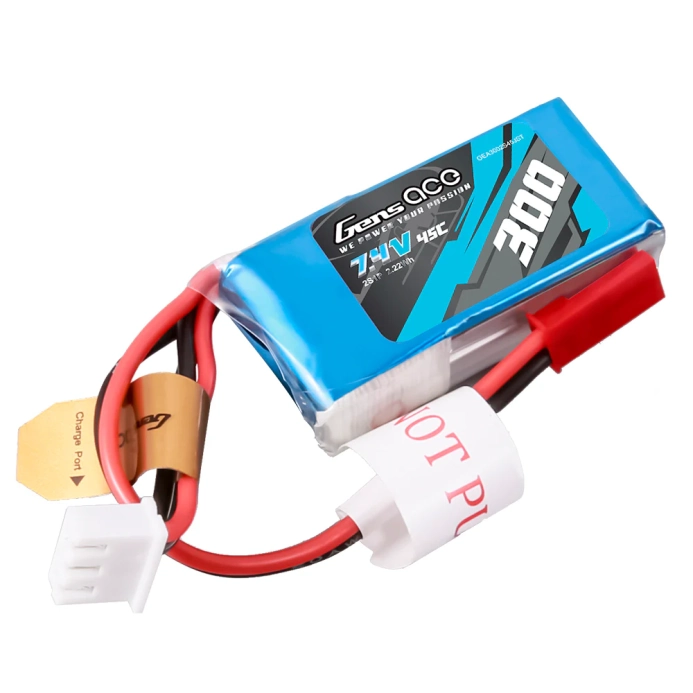 Gens ace akumulátor LiPo 300mAh 7.4V 45C 2S1P JST-SYP Plug | RCprofi.cz