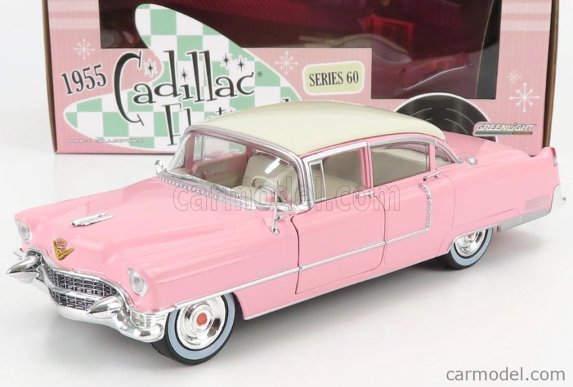 Greenlight Cadillac Fleetwood Series 60 1955 1:24 Ružová biela