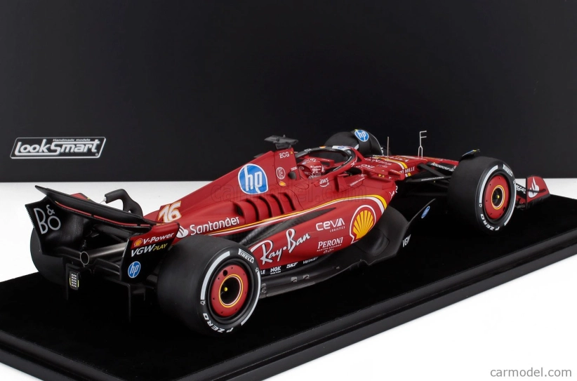 Looksmart Ferrari F1  Sf-24 Team Scuderia Ferrari N 16 Winner Monaco Gp 2024 Charles Leclerc - Con Vetrina - With Showcase 1:18 Červená Bílá Žlutá