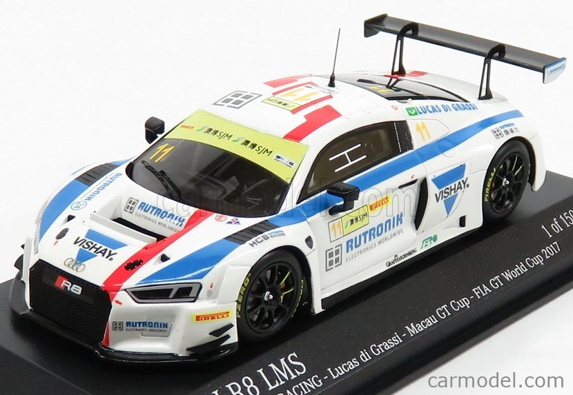 Minichamps Audi R8 Lms Team Hcb Rutroni Racing N 11 Fia World Gt Cup Macau 2017 L.di Grassi 1:43 Biela