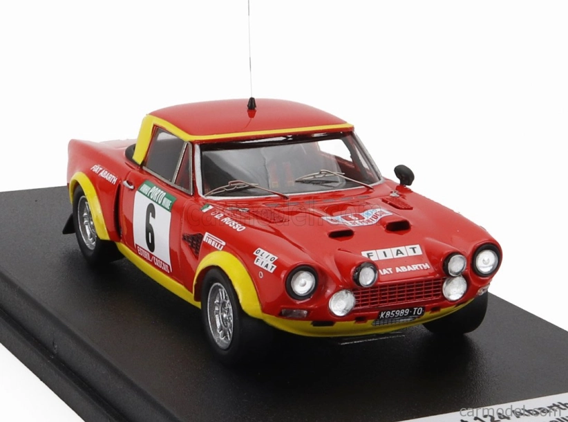 Trofeu Fiat 124 Abarth (night Version) N 6 Rally Portugal 1975 Alcide Paganelli - Nini Russo 1:43 Červená Žlutá