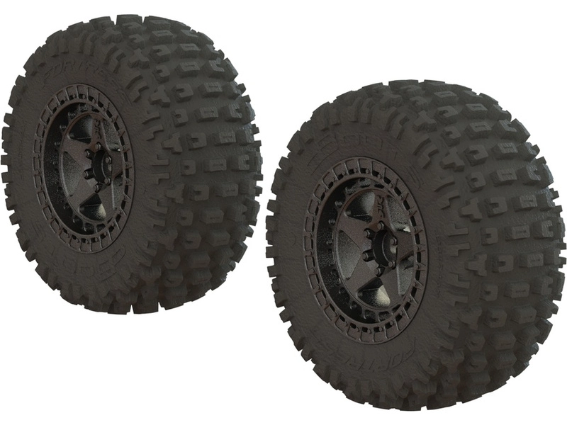 Kolesá Arrma 2.2/3.0" SC Gun Metal, pneumatiky dBoots Fortress (2)